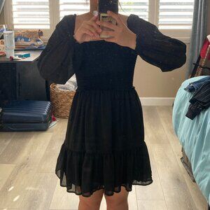 Black Mini Smock Dress